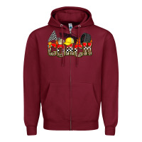 Burgundy race coach Zipper Hoodie - Zillion Design Studio