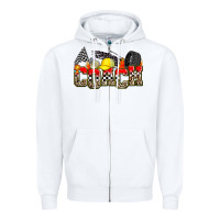 White race coach Zipper Hoodie - Zillion Design Studio