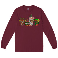 Burgundy american football coffee cups Long Sleeve Tee - texasbilliewilder
