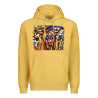 Antique Gold 4th of July Highland Cattle Premium Hoodie - RanaPortraitStore