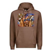 Chestnut 4th of July Highland Cattle Premium Hoodie - RanaPortraitStore