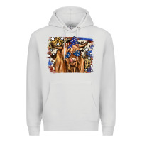 Dove Grey 4th of July Highland Cattle Premium Hoodie - RanaPortraitStore