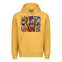 Mustard 4th of July Highland Cattle Premium Hoodie - RanaPortraitStore