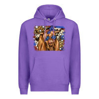 Purple 4th of July Highland Cattle Premium Hoodie - RanaPortraitStore