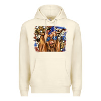 Sandshell 4th of July Highland Cattle Premium Hoodie - RanaPortraitStore