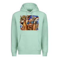Seafoam 4th of July Highland Cattle Premium Hoodie - RanaPortraitStore