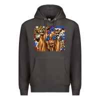 Smoke 4th of July Highland Cattle Premium Hoodie - RanaPortraitStore