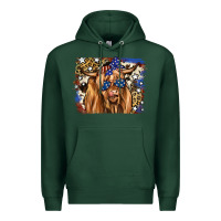Sports Green 4th of July Highland Cattle Premium Hoodie - RanaPortraitStore