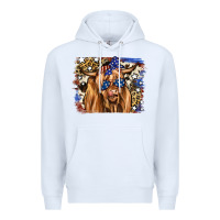 White 4th of July Highland Cattle Premium Hoodie - RanaPortraitStore