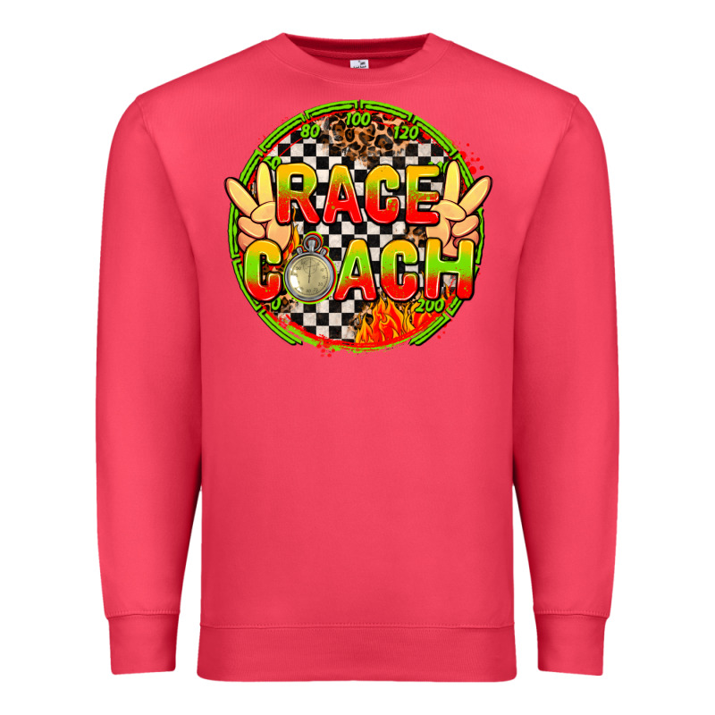 Race Coach With Leopard And Peace Hand Premium Sweatshirt by AdoDesignShop | Teevron