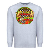 Heather Grey Race coach with leopard and peace hand Premium Sweatshirt - AdoDesignShop