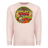 Pale Pink Race coach with leopard and peace hand Premium Sweatshirt - AdoDesignShop
