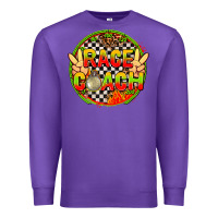Purple Race coach with leopard and peace hand Premium Sweatshirt - AdoDesignShop