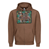 Chestnut aztec background with gemstone and cowhide Zipper Hoodie - RanaPortraitStore