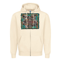 Sandshell aztec background with gemstone and cowhide Zipper Hoodie - RanaPortraitStore