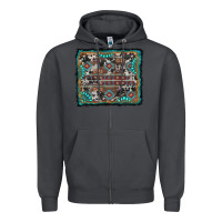 Smoke aztec background with gemstone and cowhide Zipper Hoodie - RanaPortraitStore