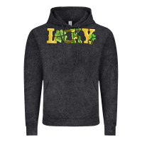 Vintage Black lucky horseshoe and four leaf clover Vintage Hoodie - AdoDesignShop