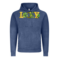 Vintage Denim lucky horseshoe and four leaf clover Vintage Hoodie - AdoDesignShop
