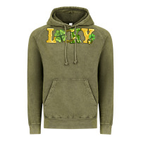 Vintage Olive lucky horseshoe and four leaf clover Vintage Hoodie - AdoDesignShop