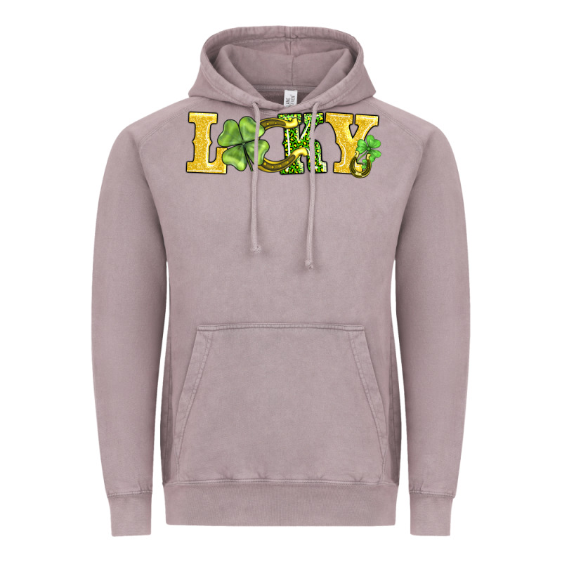 Lucky Horseshoe And Four Leaf Clover Vintage Hoodie by AdoDesignShop | Teevron