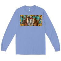 Horses With Leopard And Sunflowers Long Sleeve Tee | Teevron