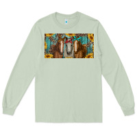 Matcha horses with leopard and sunflowers Long Sleeve Tee - RanaPortraitStore