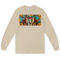 Mushroom horses with leopard and sunflowers Long Sleeve Tee - RanaPortraitStore