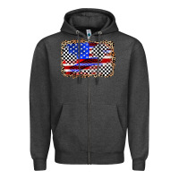Charcoal Heather race american flag Zipper Hoodie - Zillion Design Studio