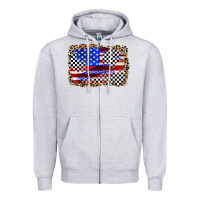 Heather Grey race american flag Zipper Hoodie - Zillion Design Studio