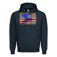 Navy race american flag Zipper Hoodie - Zillion Design Studio