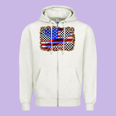 Race American Flag Zipper Hoodie Designed By Zillion Design Studio