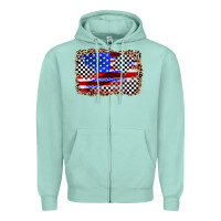 Seafoam race american flag Zipper Hoodie - Zillion Design Studio