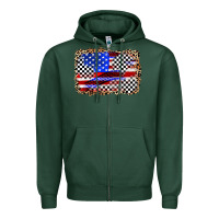 Sports Green race american flag Zipper Hoodie - Zillion Design Studio