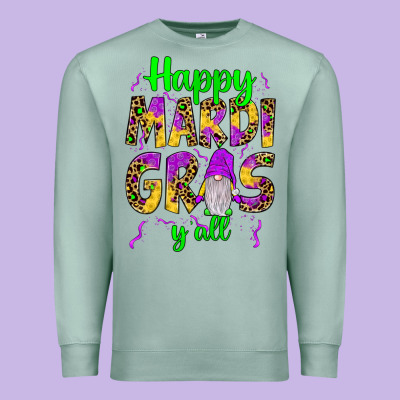 Happy Mardi Gras Y'all Gnome Premium Sweatshirt Designed By Jahusdesignshop