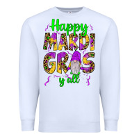 White happy mardi gras y'all gnome Premium Sweatshirt - JahusDesignShop