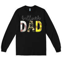 Black ballpark dad with softball and baseball Long Sleeve Tee - texasbilliewilder