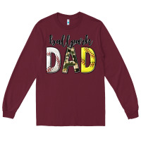 Burgundy ballpark dad with softball and baseball Long Sleeve Tee - texasbilliewilder