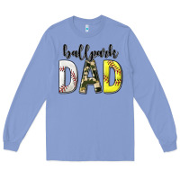 Colony Blue ballpark dad with softball and baseball Long Sleeve Tee - texasbilliewilder