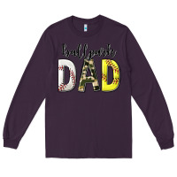 Plum ballpark dad with softball and baseball Long Sleeve Tee - texasbilliewilder