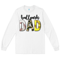 White ballpark dad with softball and baseball Long Sleeve Tee - texasbilliewilder