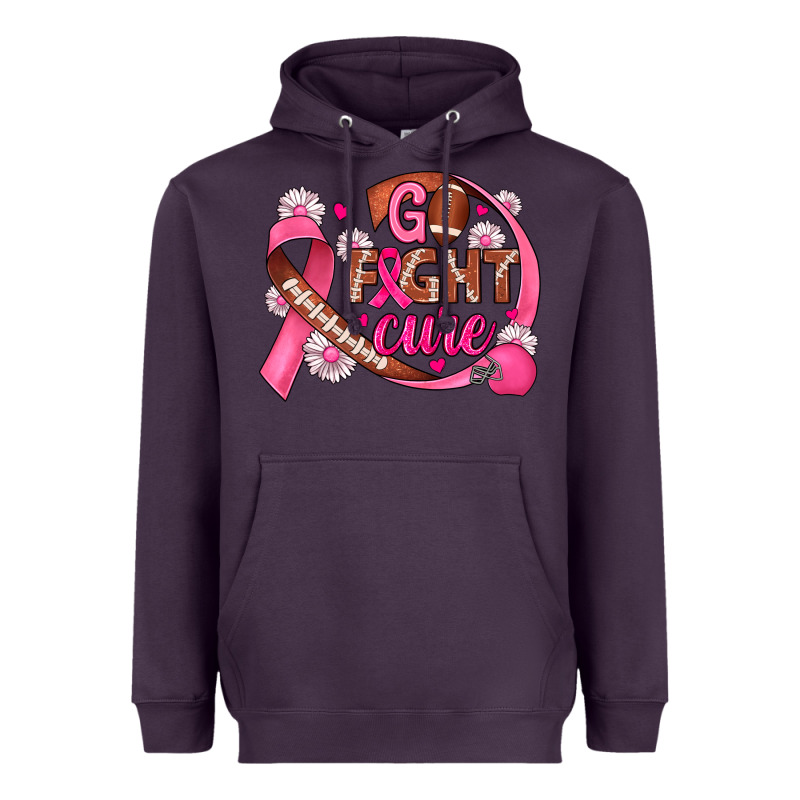 Breast Cancer Go Fight Cure Football Heavyweight Hoodie by JahusDesignShop | Teevron