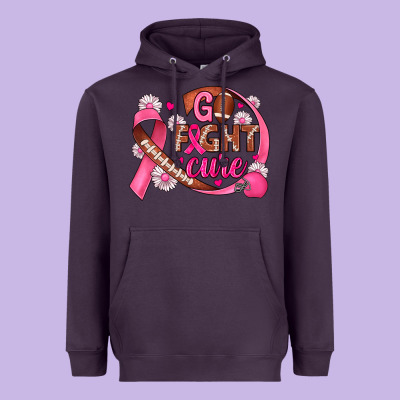 Breast Cancer Go Fight Cure Football Heavyweight Hoodie Designed By Jahusdesignshop