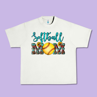 Western Leopard  Sunflowers Glitter Mom Softball Urban Heavy Tee Designed By Artiststas