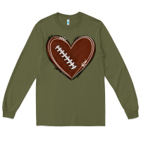 Army Green american football heart Long Sleeve Tee - texasbilliewilder