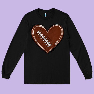 Long Sleeve Tee american football heart
