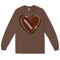 Chestnut american football heart Long Sleeve Tee - texasbilliewilder