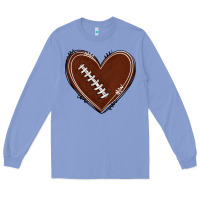 Colony Blue american football heart Long Sleeve Tee - texasbilliewilder