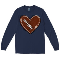 Navy american football heart Long Sleeve Tee - texasbilliewilder