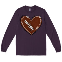 Plum american football heart Long Sleeve Tee - texasbilliewilder