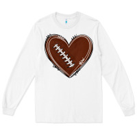 White american football heart Long Sleeve Tee - texasbilliewilder